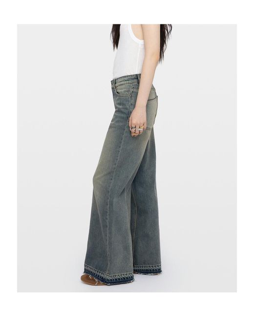 Zadig & Voltaire Gray Frayed Denim Jeans