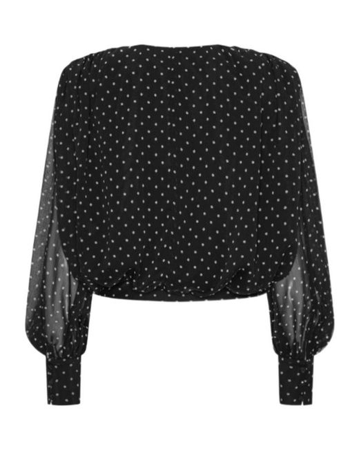 ROTATE BIRGER CHRISTENSEN Black Ruched Blouse