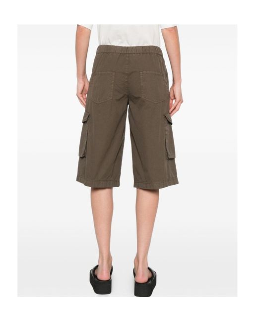Herno Green Drawstring-Fastening Cargo Shorts