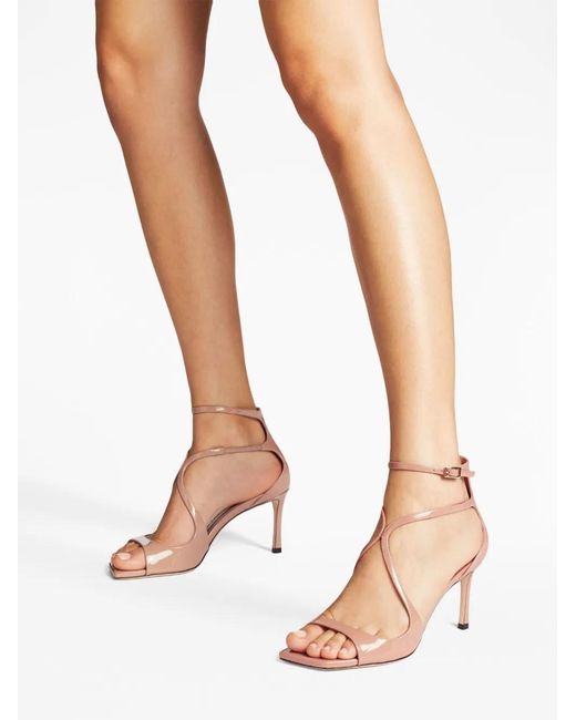 Jimmy Choo Pink Patent Leather High-Heeled Sandals