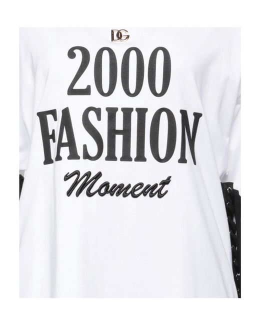 Dolce & Gabbana White Two-Tone T-Shirt
