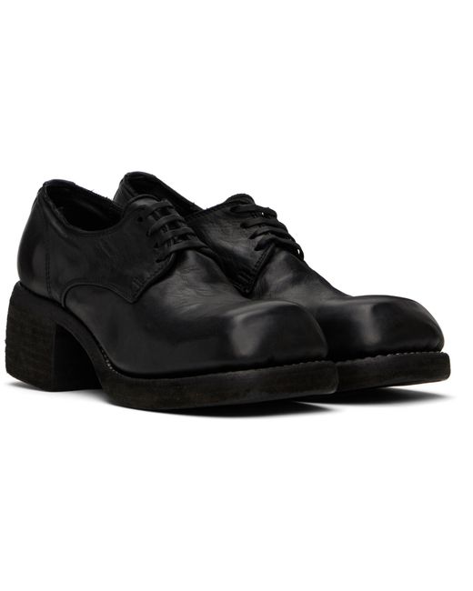 Guidi Black Full-Grain Lacing Business Dress Shoes for men