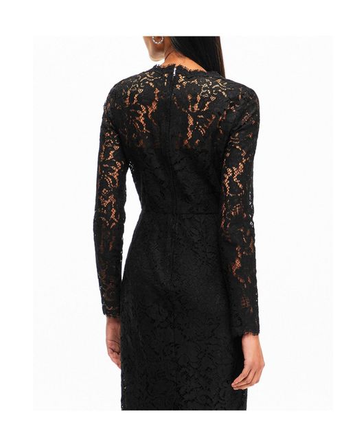 Dolce & Gabbana Black Lace Midi Dress