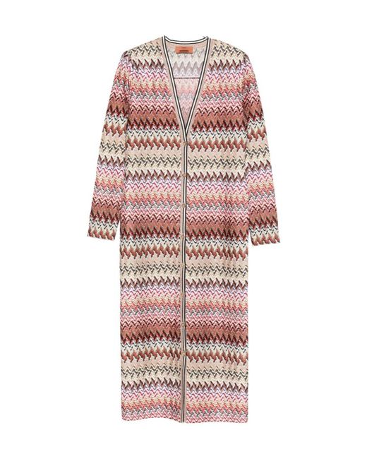 Missoni Multicolor Zigzag-Pattern Cardi-Coat
