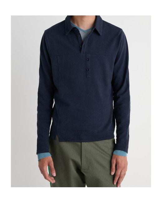 Paloma Wool Blue Long-Sleeved Polo Shirt for men