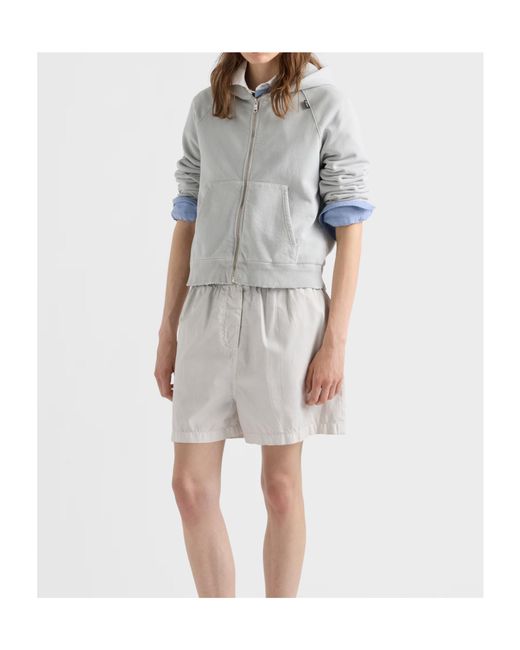 Prada Gray Cotton Hoodie Jacket