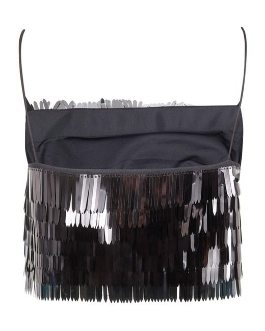 Self-Portrait Black Sequin Embellished Top