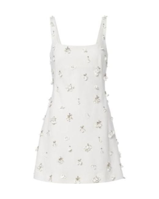 Jonathan Simkhai White Ziva Embellished Crepe Mini Dress