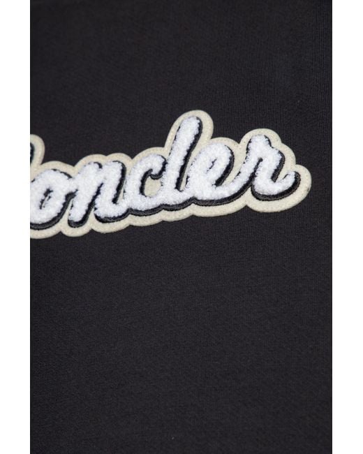Moncler Black Logo Printed Crewneck Sweatshirt