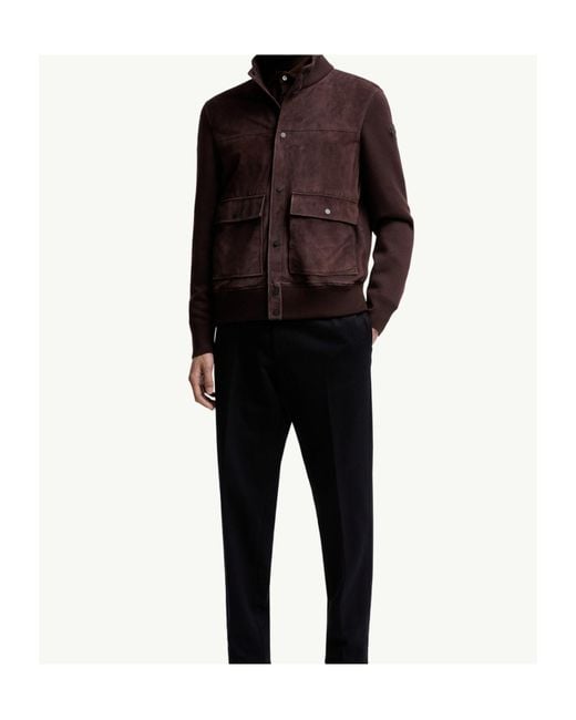 Moncler Brown Logo Patch Button-Up Cardigan for men