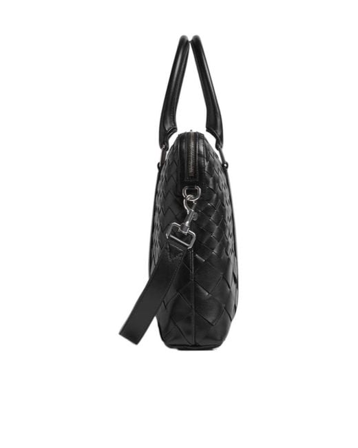 Bottega Veneta Black Slim Intrecciato Briefcase for men