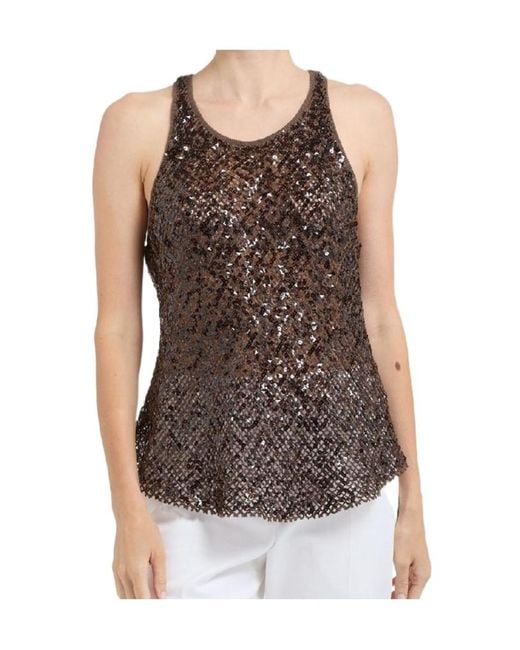 Brunello Cucinelli Brown Sleeveless Top