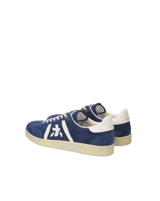 Premiata Blue Round-Toe Sneakers for men