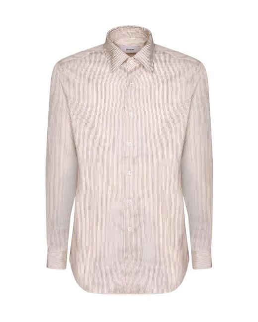 Lardini Pink Striped Shirt for men