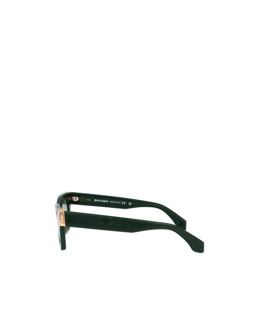 Palm Angels Green Square-Frame Sunglasses for men