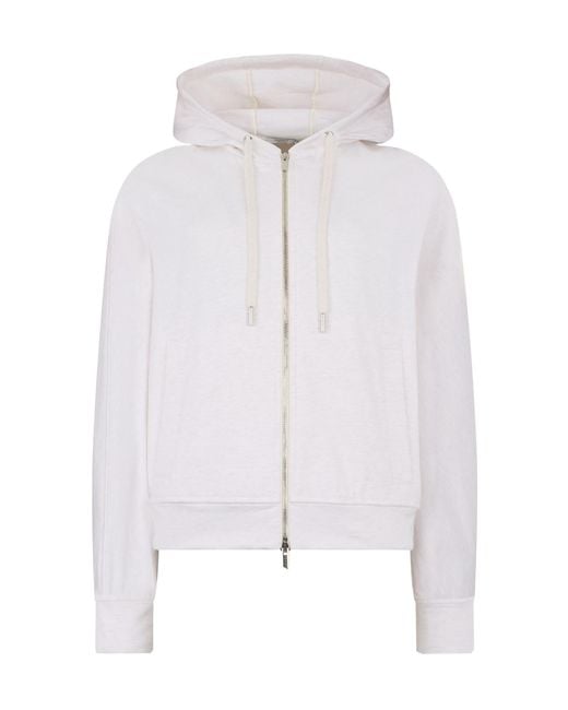 Peserico White Melange Zip Hoodie