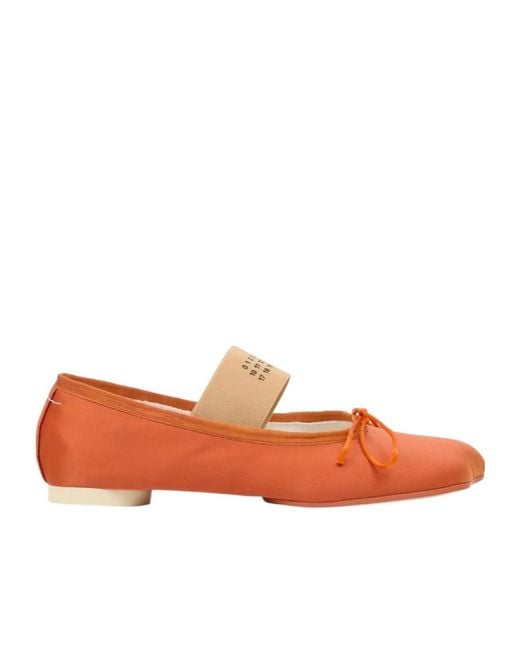 MM6 by Maison Margiela Atomic Bow-Detailed Satin Ballerina Shoes