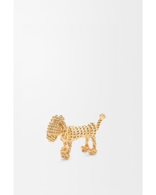 Loewe Metallic Sausage Dog Brooch