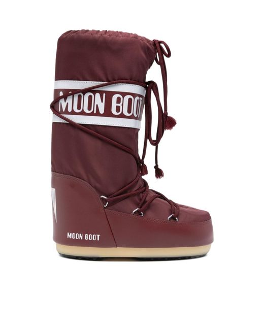 Moon Boot Red Logo Lace-Up Boot