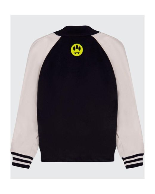 Barrow Blue Logo Printed Varsity Jacket for men