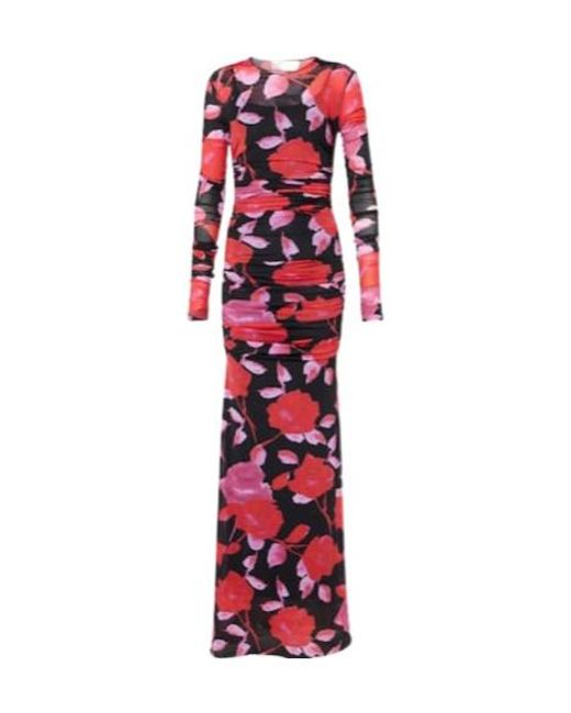 Blumarine Red Long-Sleeve Dress