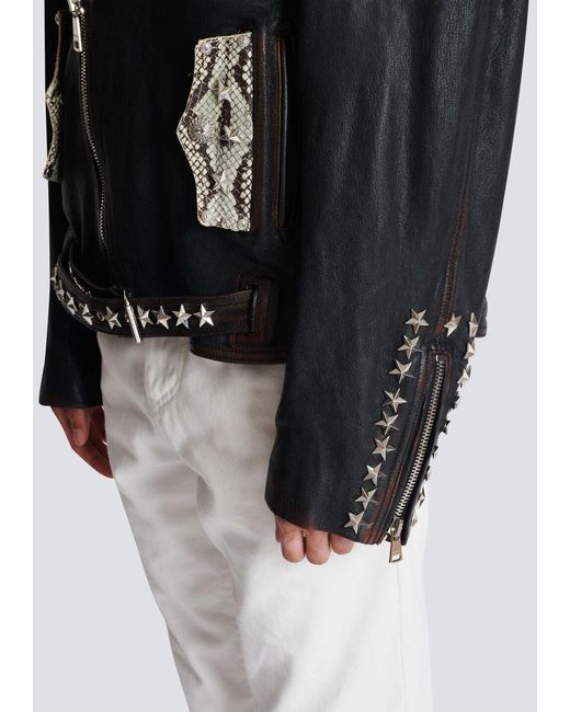 Balmain Black Biker Jacket for men