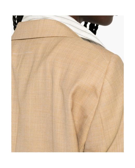 MM6 by Maison Margiela Natural Single-Breasted Blazer