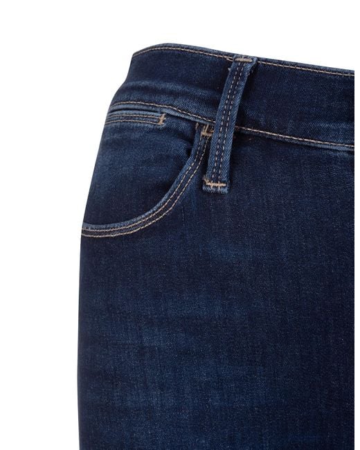 FRAME Blue High Waist Straight Jeans