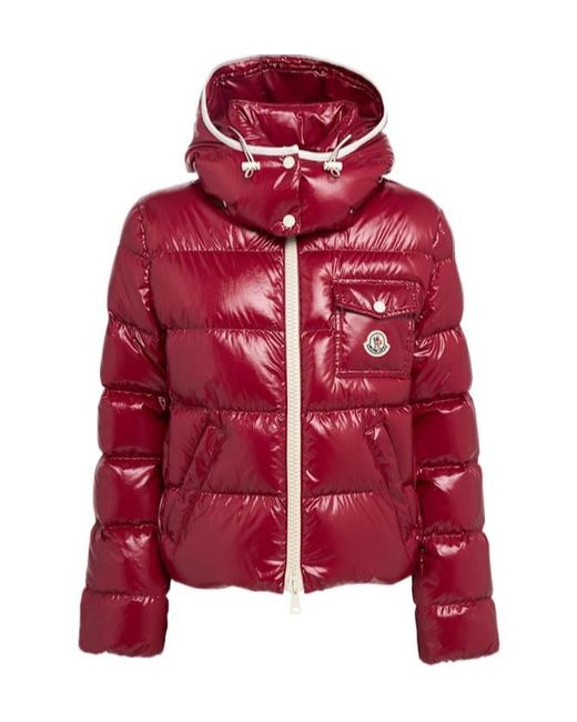 Moncler Red Andro Hooded Down Jacket