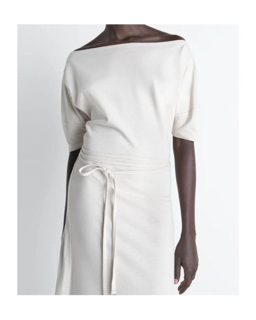 Lemaire White Short Sleeve Off Shoulder Dress
