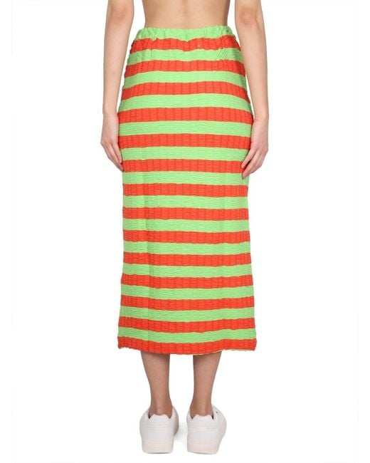 Sunnei Yellow Striped Long Skirt