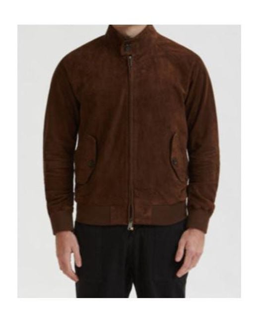 Baracuta Brown G9 Zip-Up Bomber Jacket for men