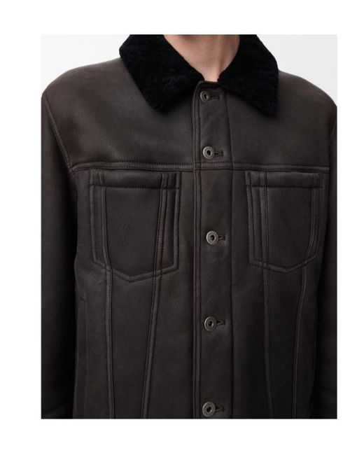 Loewe Black Button Shearling Trucker Jacket