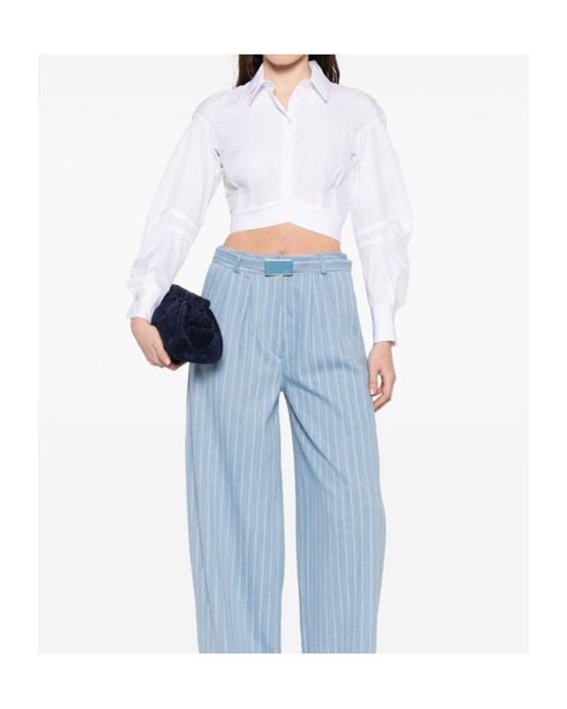 Elisabetta Franchi White Cotton Poplin Shirt With Waistband