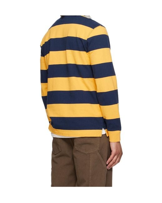 Polo Ralph Lauren Blue Striped Embroidered Polo Shirt for men