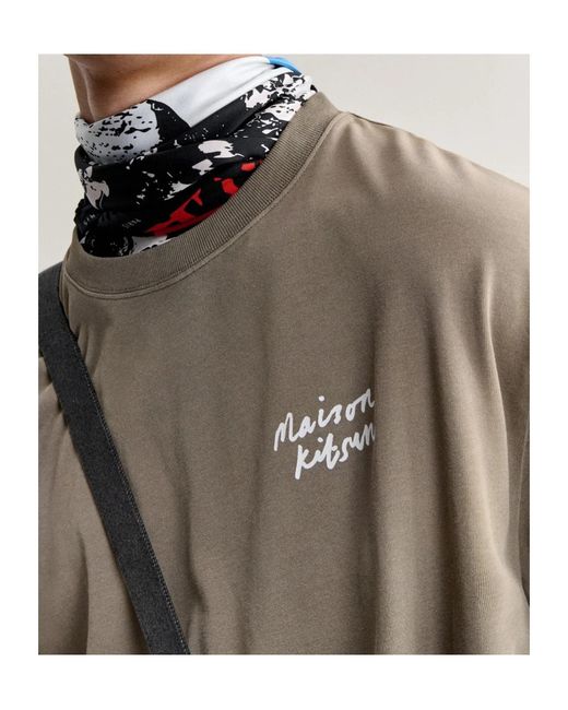 Maison Kitsuné Natural Short-Sleeved T-Shirt for men