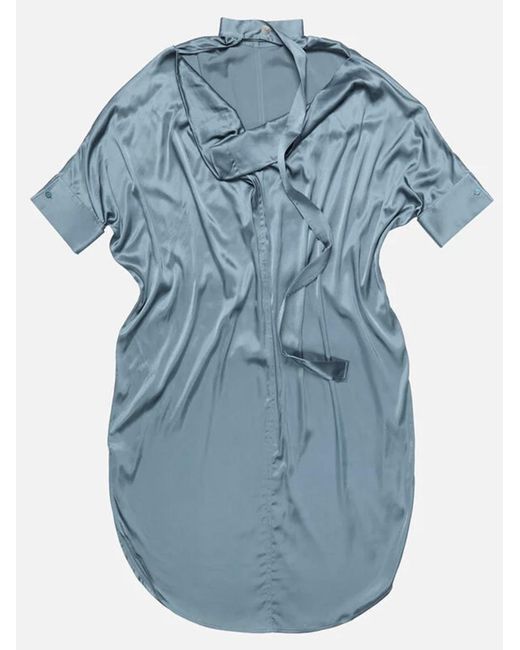 Acne Blue Satin Tunic Dress
