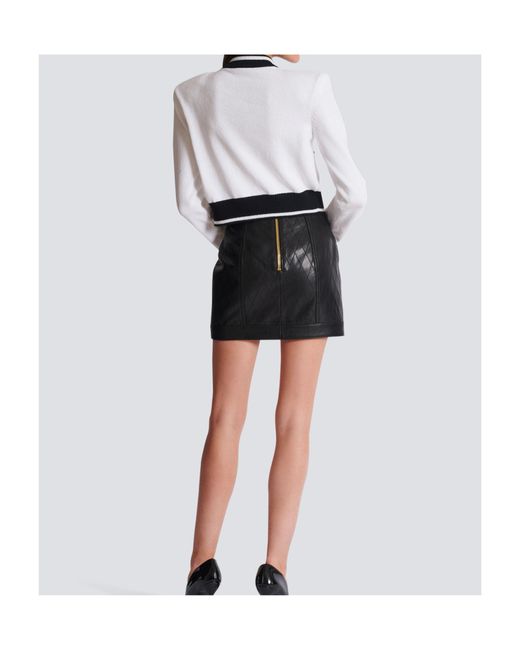 Balmain White Signature Button-Detail Cardigan