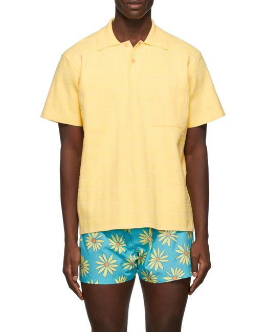 Jacquemus Yellow Logo Polo Shirt for men