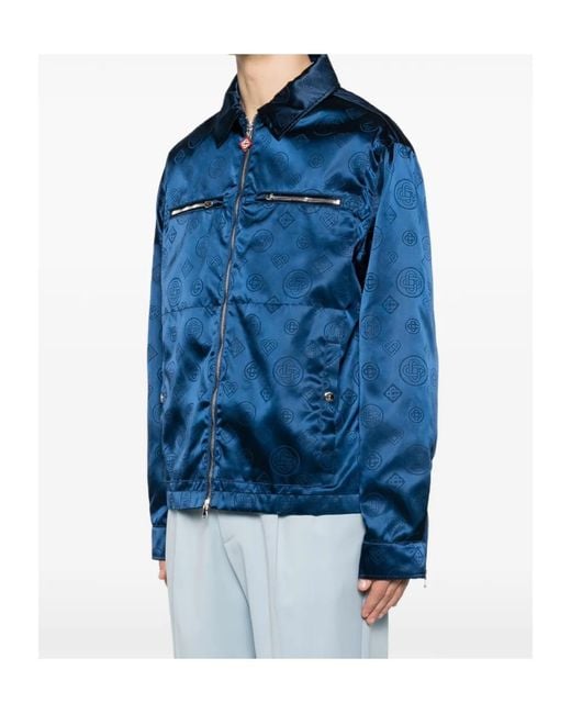 Casablanca Blue Patterned Zip Jacket for men