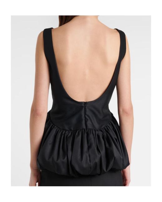 Rohe Black Peplum Wool And Silk Top