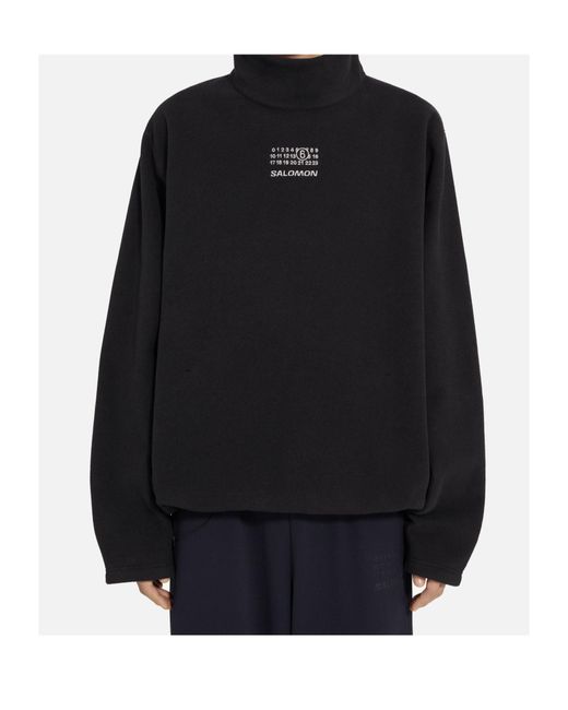 MM6 MAISON MARGIELA X SALOMON Black Turtleneck Fleece Jumper for men
