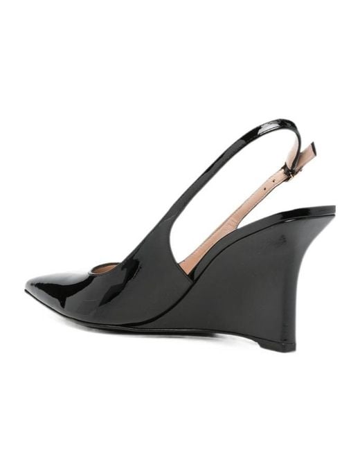 Stuart Weitzman Black Pointed-Toe High-Heeled Sandals