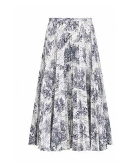 Dior White Pleated Mid-Length Skirt