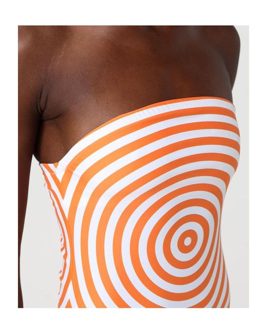 Jean Paul Gaultier Pink Striped Swimsuit