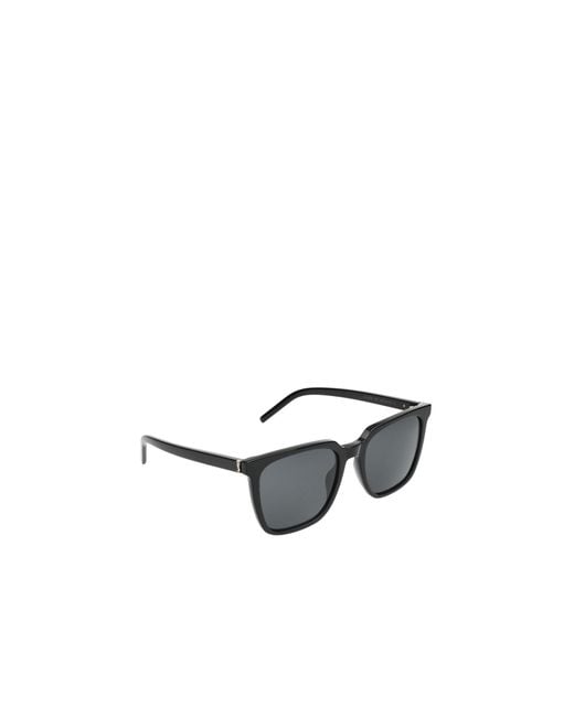Saint Laurent White Eyewear Square-Frame Sunglasses