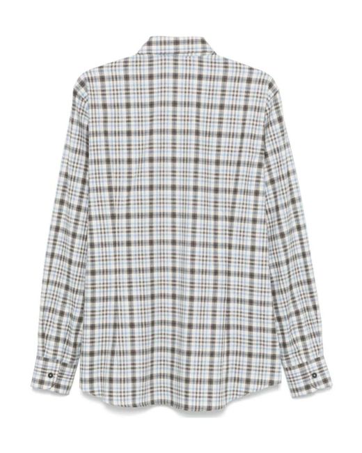 Peserico White Checked Shirt for men