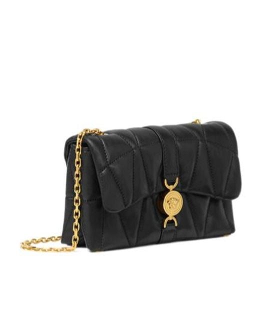 Versace Black Kleio Quilted Mini Crossbody Bag