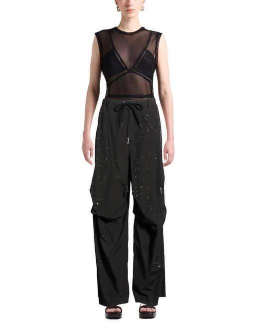MM6 by Maison Margiela Black Loose Straightleg Trousers