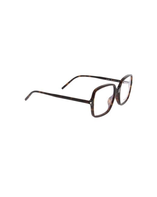Saint Laurent White Eyewear Square Frame Glasses